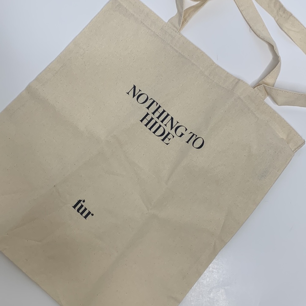 Recycled Off White Tote Bag | NOTHING TO HIDE | Fur | Satchel Market Bag Library